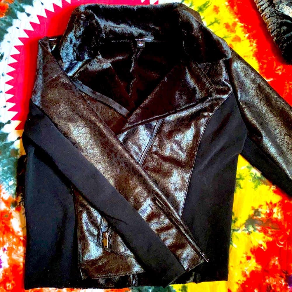 Faux Leather Moto Jacket - Rock&Republic